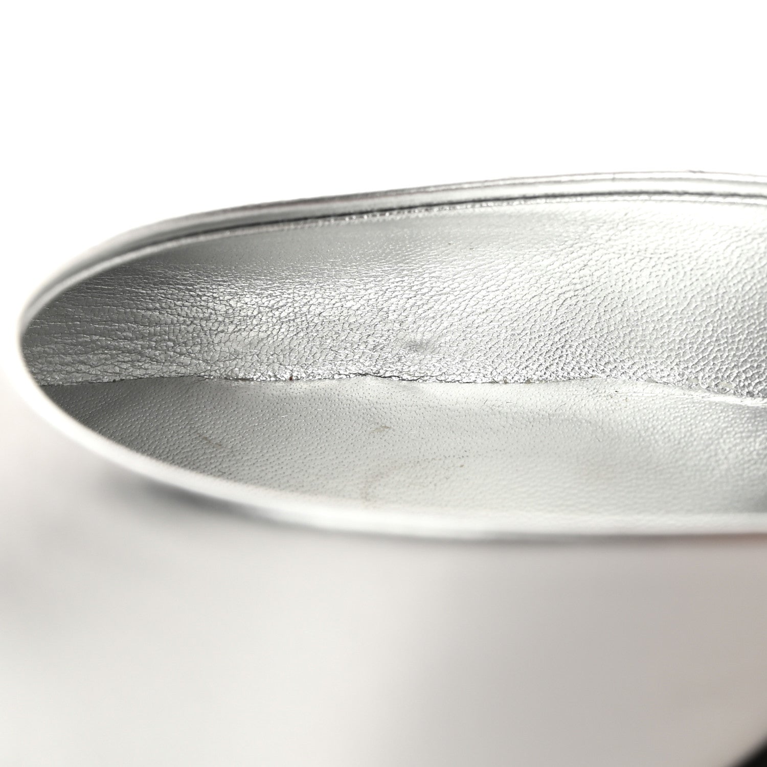 Fendi Metallic Calfskin Fendi First 95mm Slingback Sandals 36.5 Argento 10 of 18