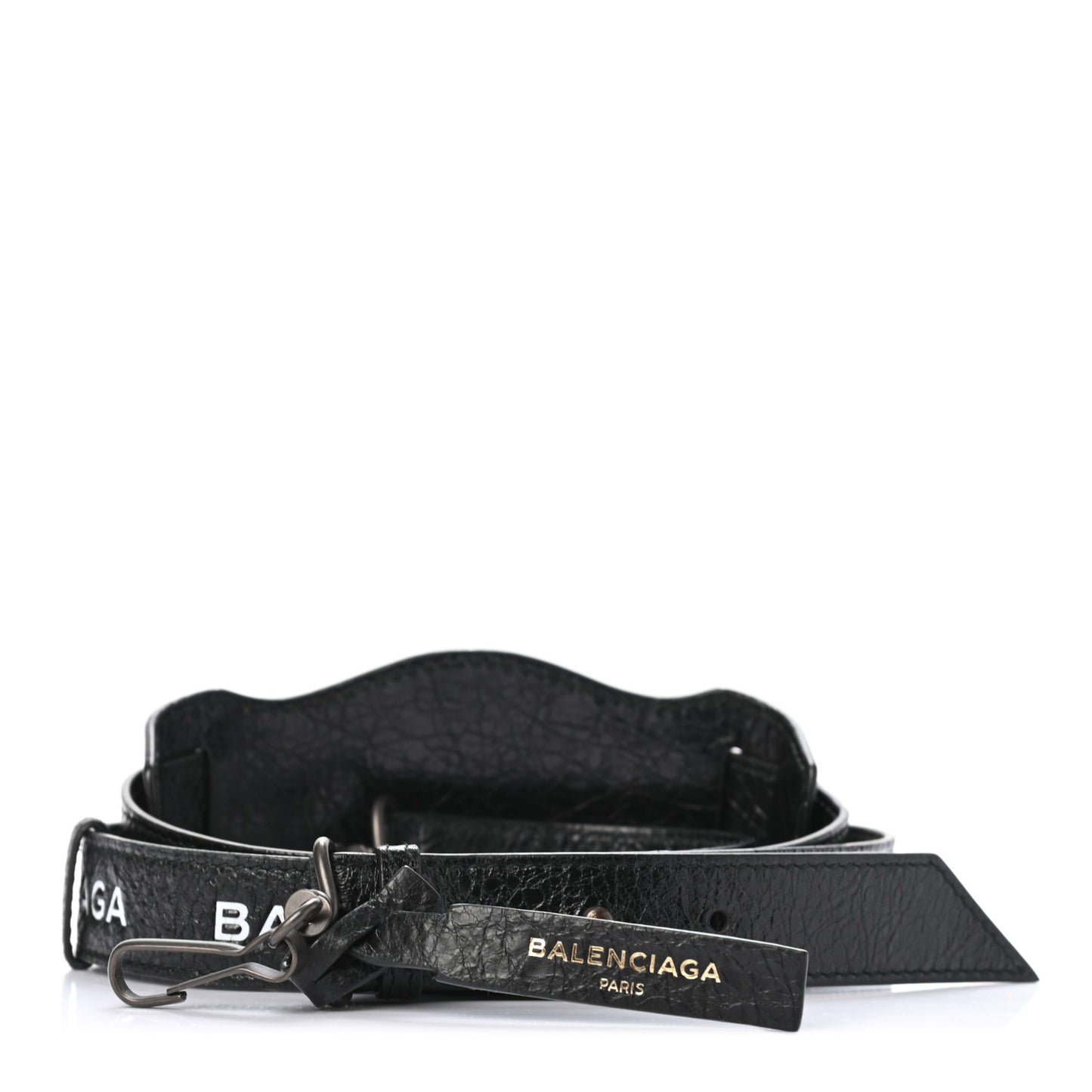 Agneau Classic Hardware Logo Shoulder Strap Black