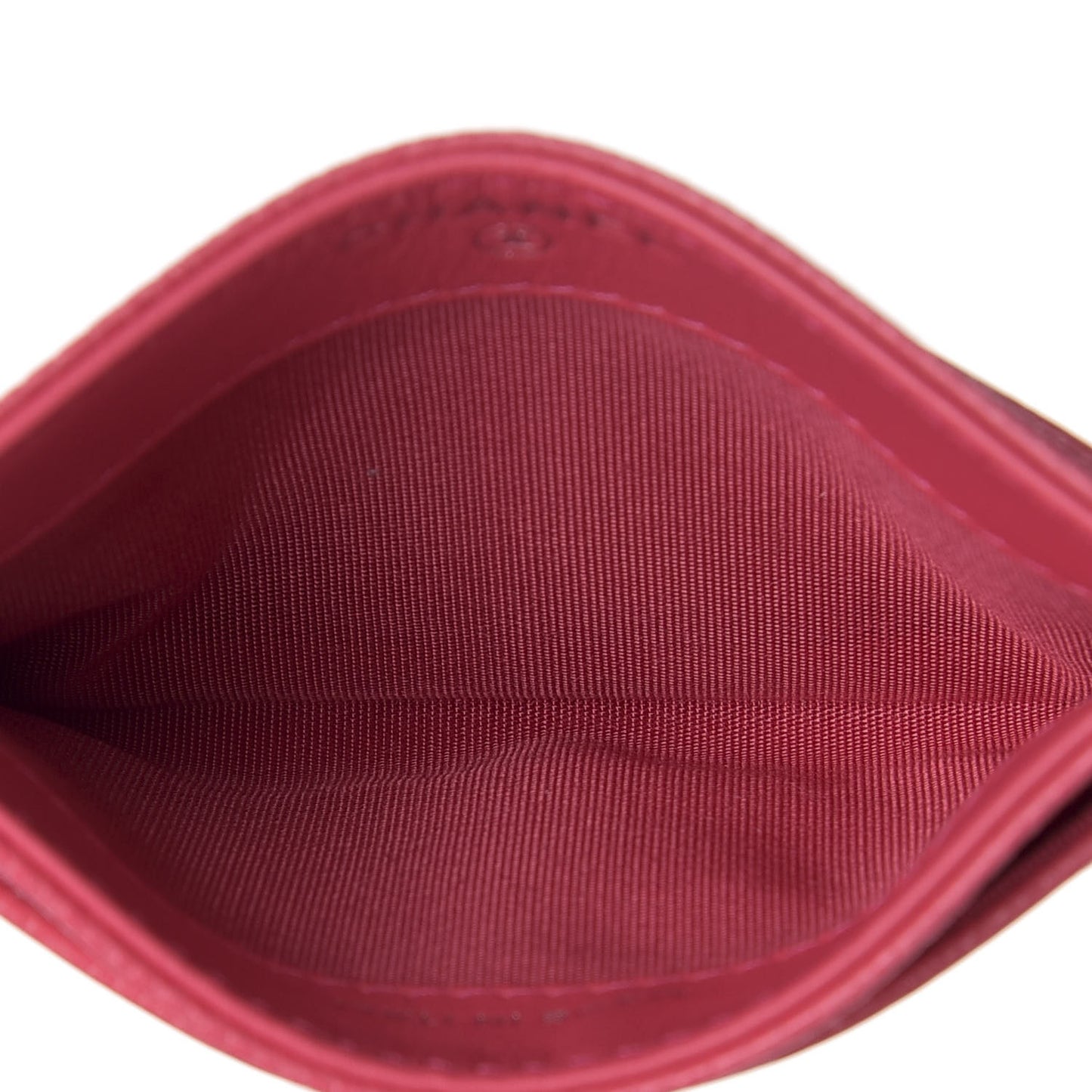 Caviar Camellia Embossed Card Holder Pink