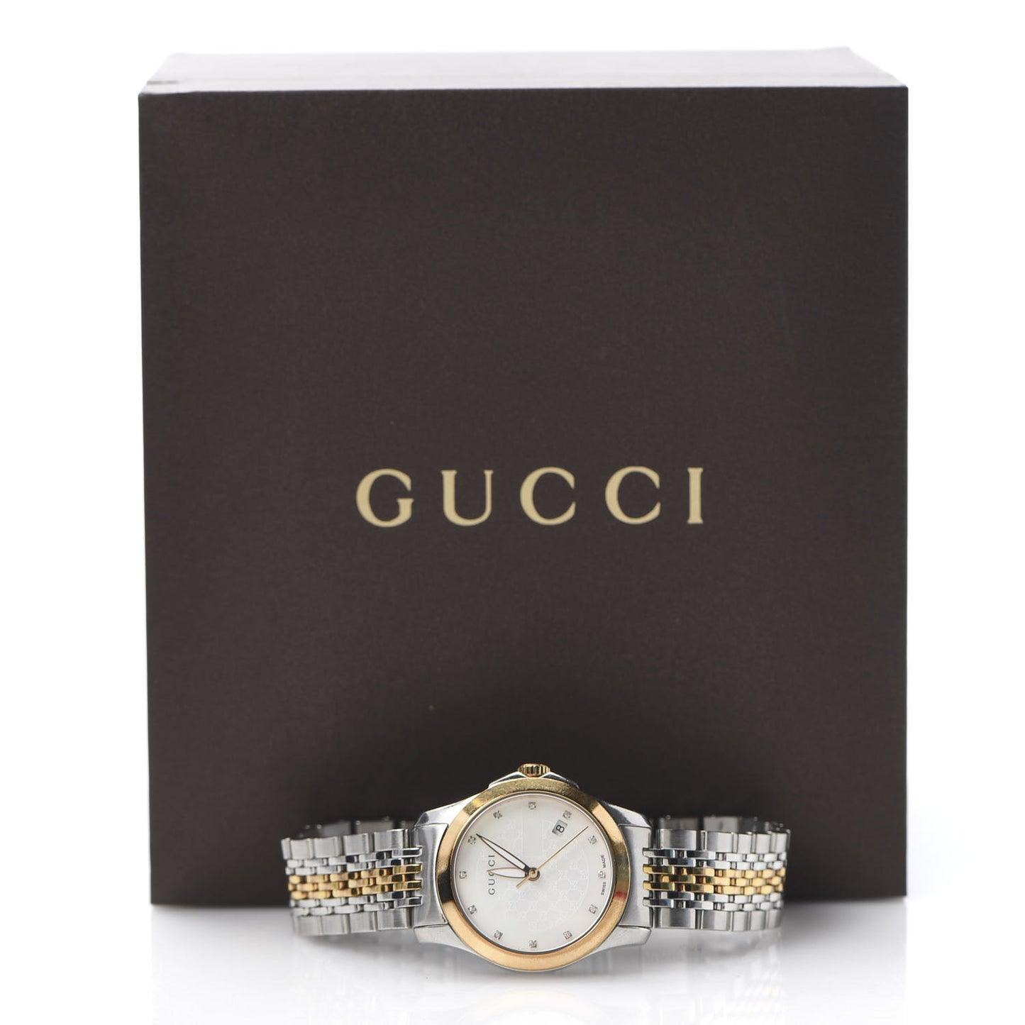Stainless Steel Diamond 27mm 126.5 G-Timeless Quartz Watch White