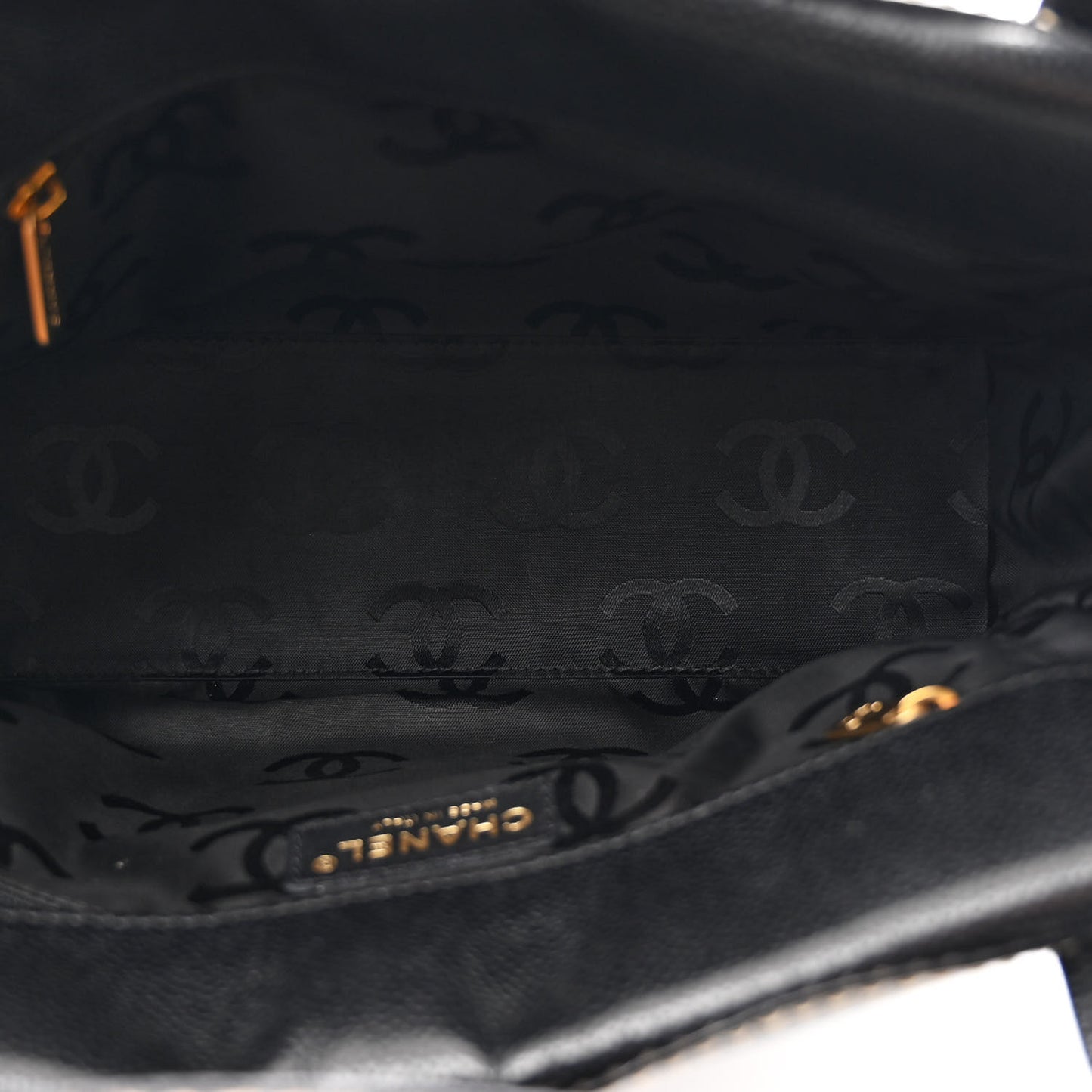 Caviar CC Stitched Small Tote Black