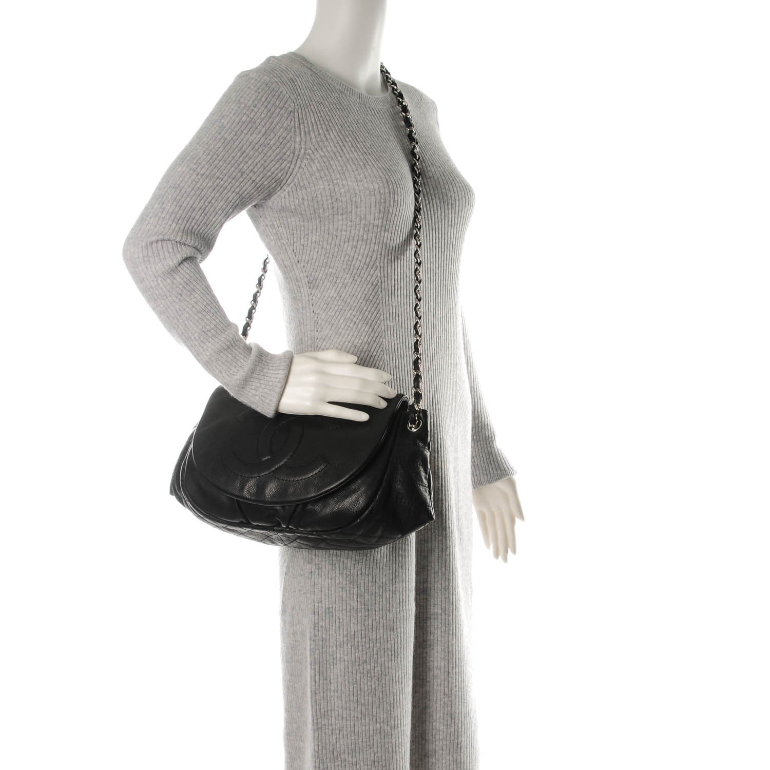 Chanel Caviar Half Moon Large Flap Black 2 of 7