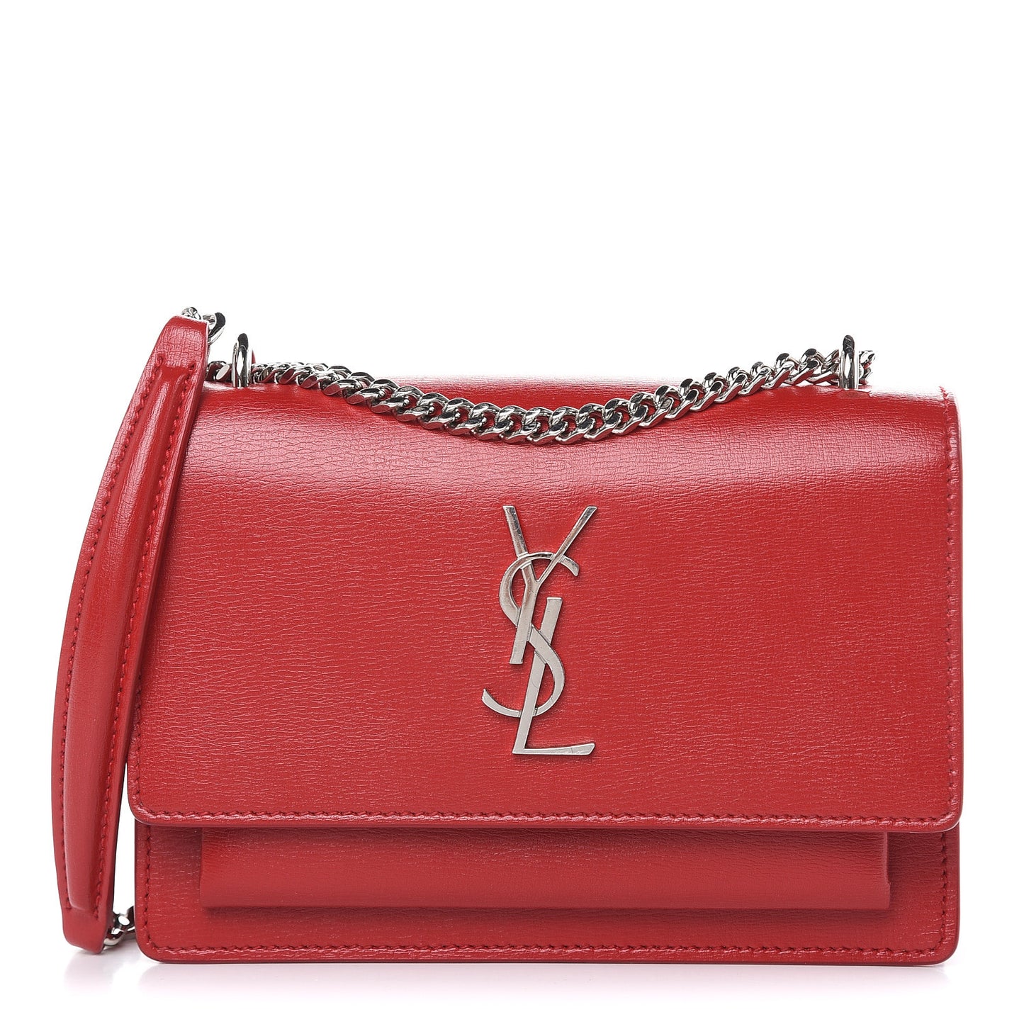 Calfskin Monogram Sunset Chain Wallet Red