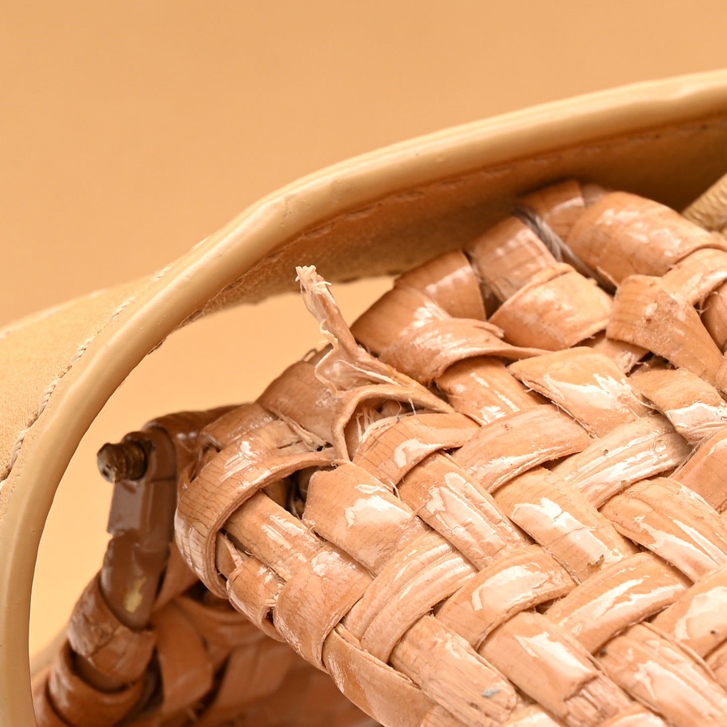 Wicker Carre Satchel Beige