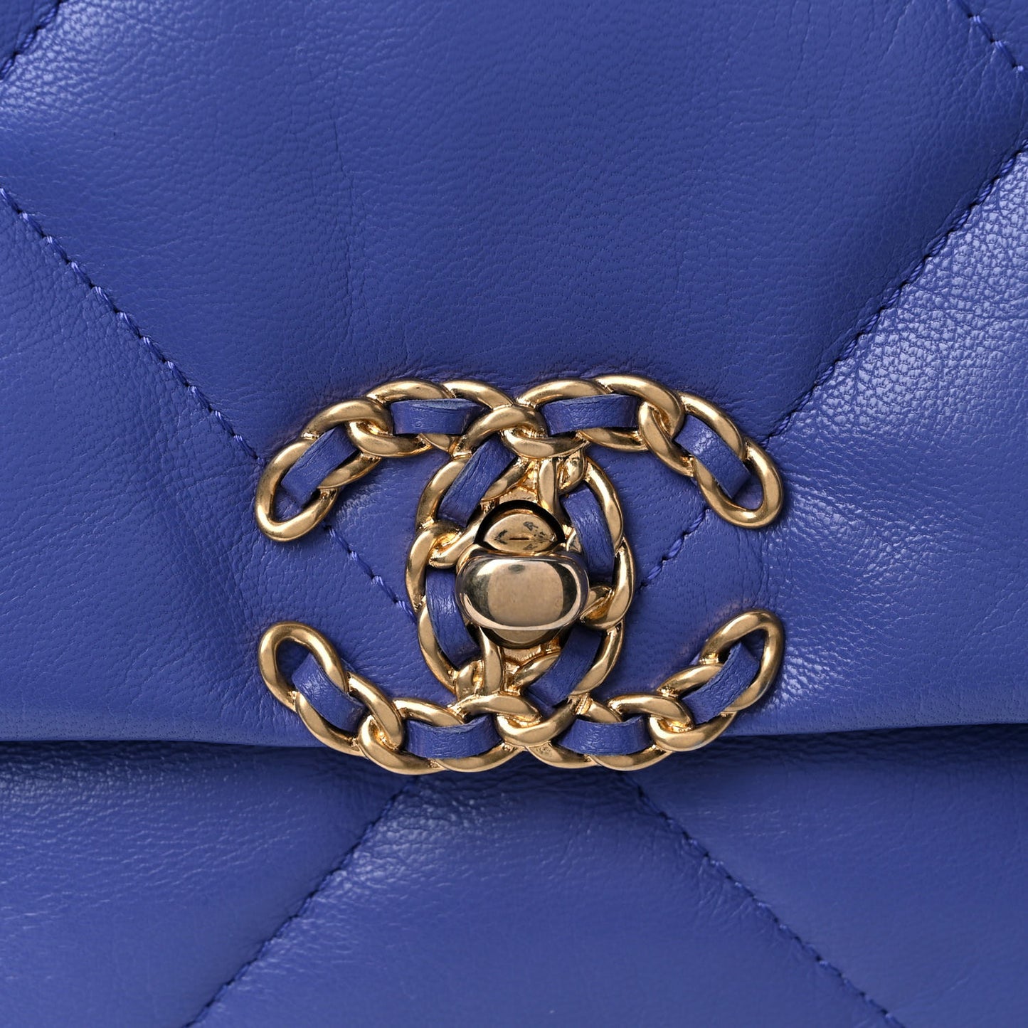 Lambskin Quilted Large Chanel 19 Flap Purple