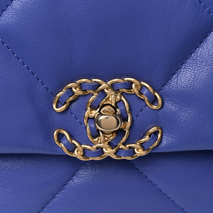 Chanel Lambskin Quilted Large Chanel 19 Flap Purple 10 of 10