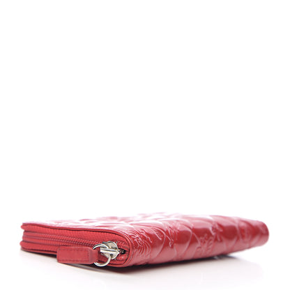Chanel Patent Calfskin Lucky Symbols Zip Around Wallet Red 3 of 8