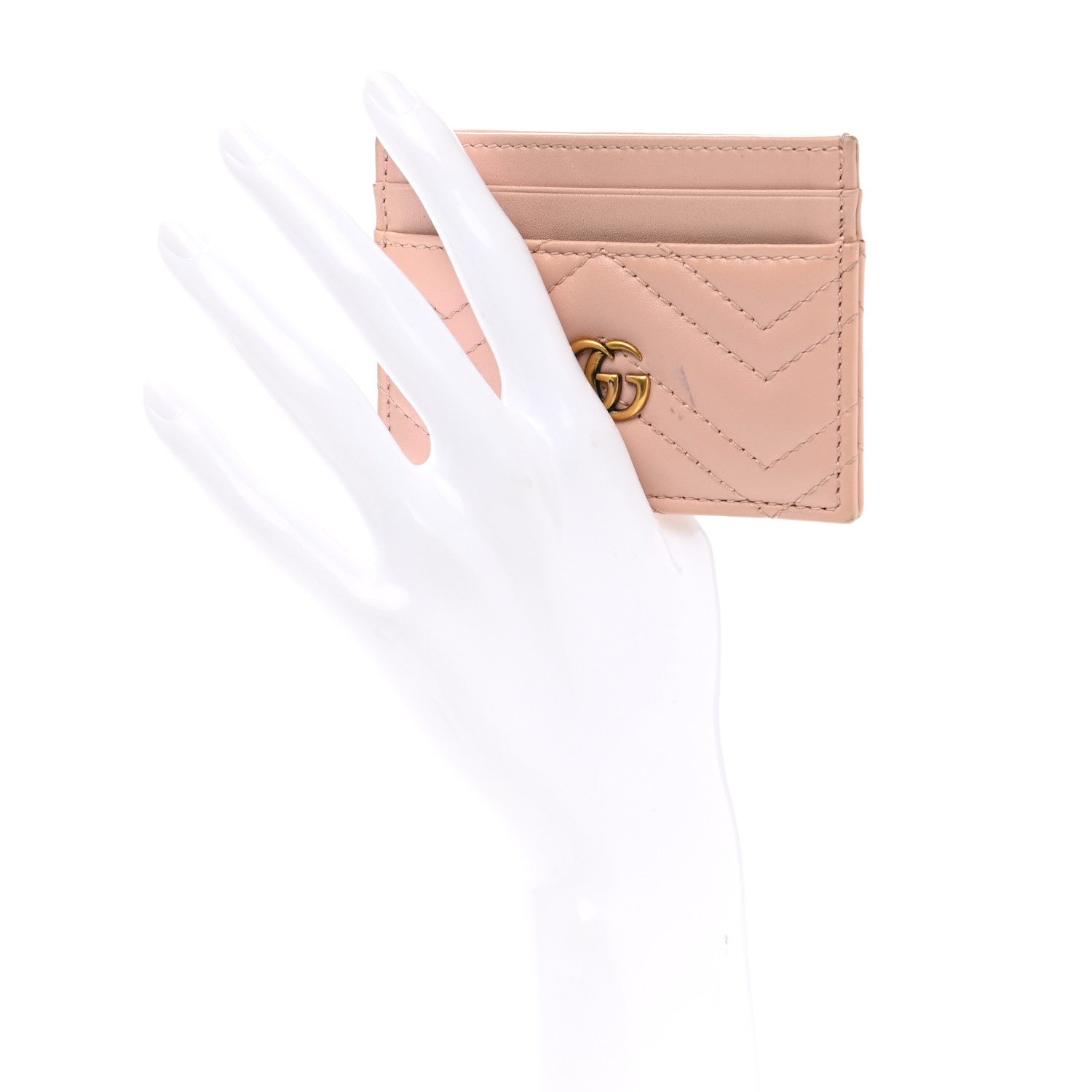 Gucci Calfskin Matelasse GG Marmont Card Holder Perfect Pink 2 of 10