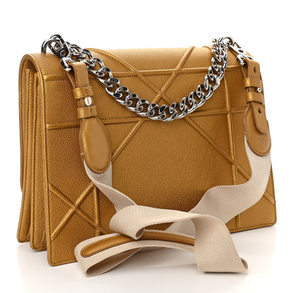 Christian Dior Metallic Grained Calfskin Diorama Satchel Gold 3 of 11