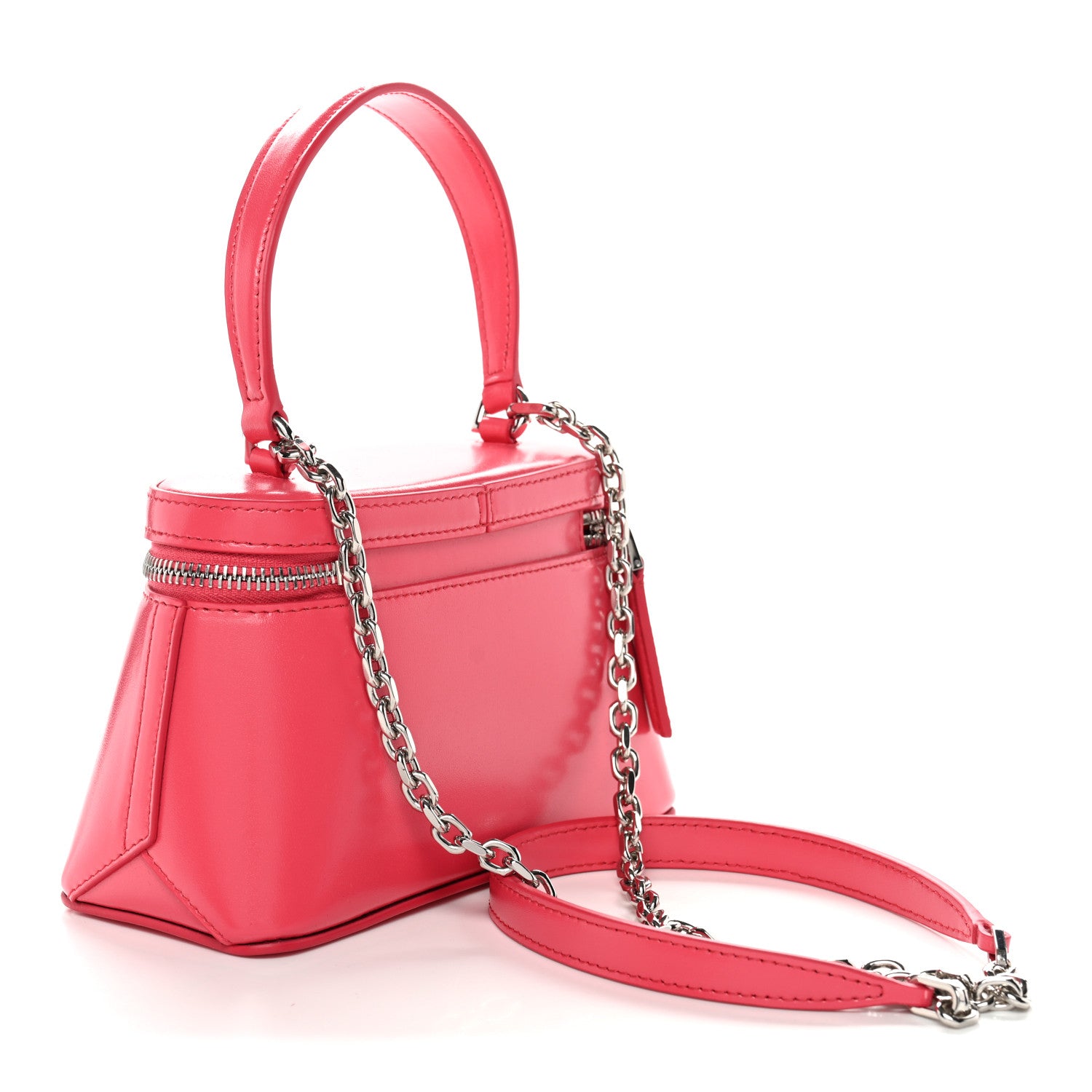 Givenchy Box Calfskin Antigona Vanity Bag With Chain Neon Pink 3 of 9