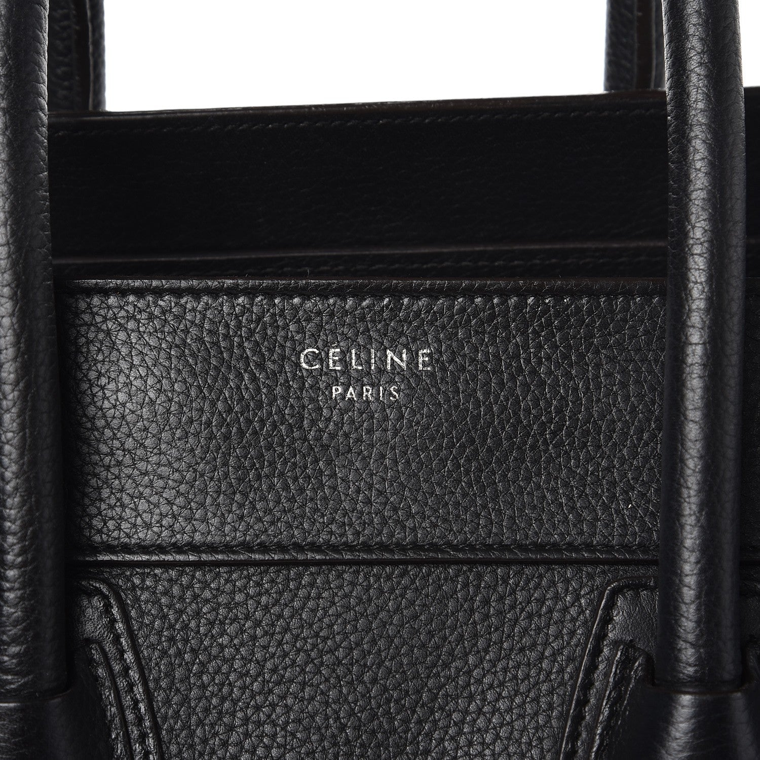 Celine Drummed Calfskin Mini Luggage Black 7 of 8