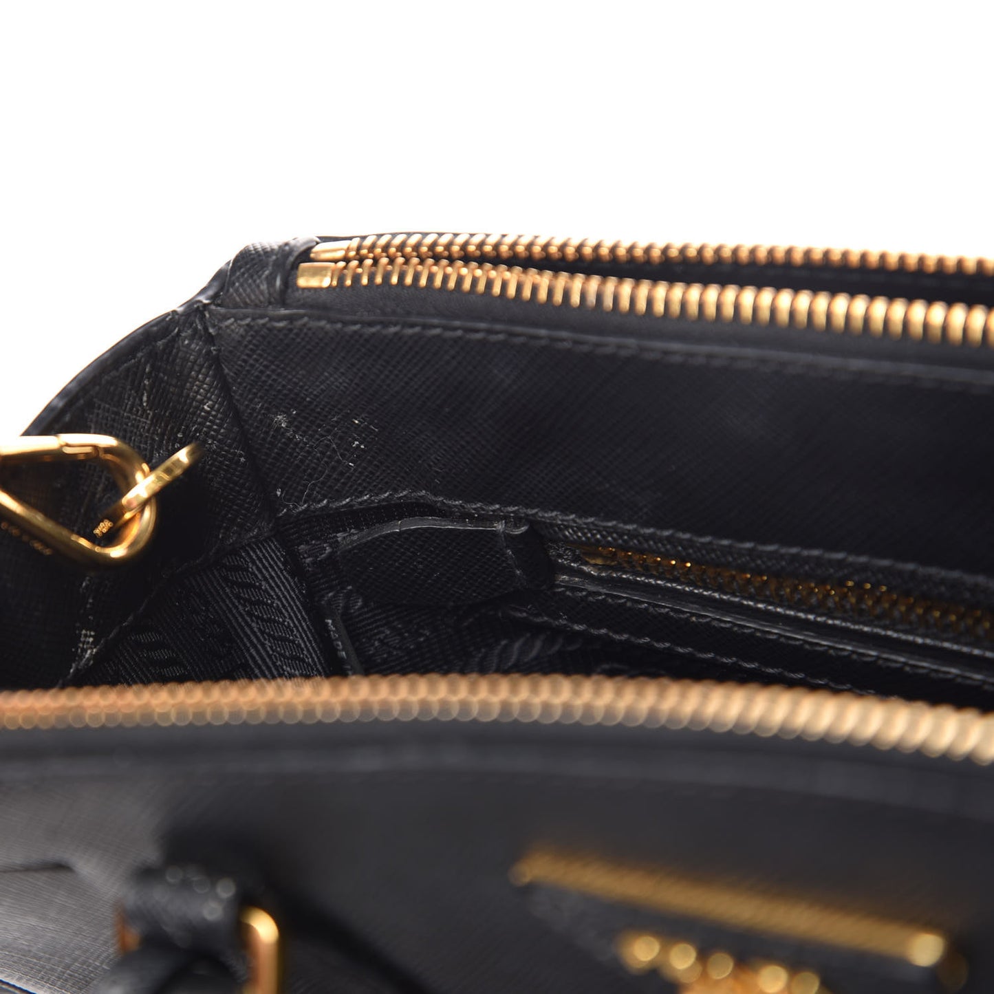 Saffiano Small Galleria Double Zip Tote Black