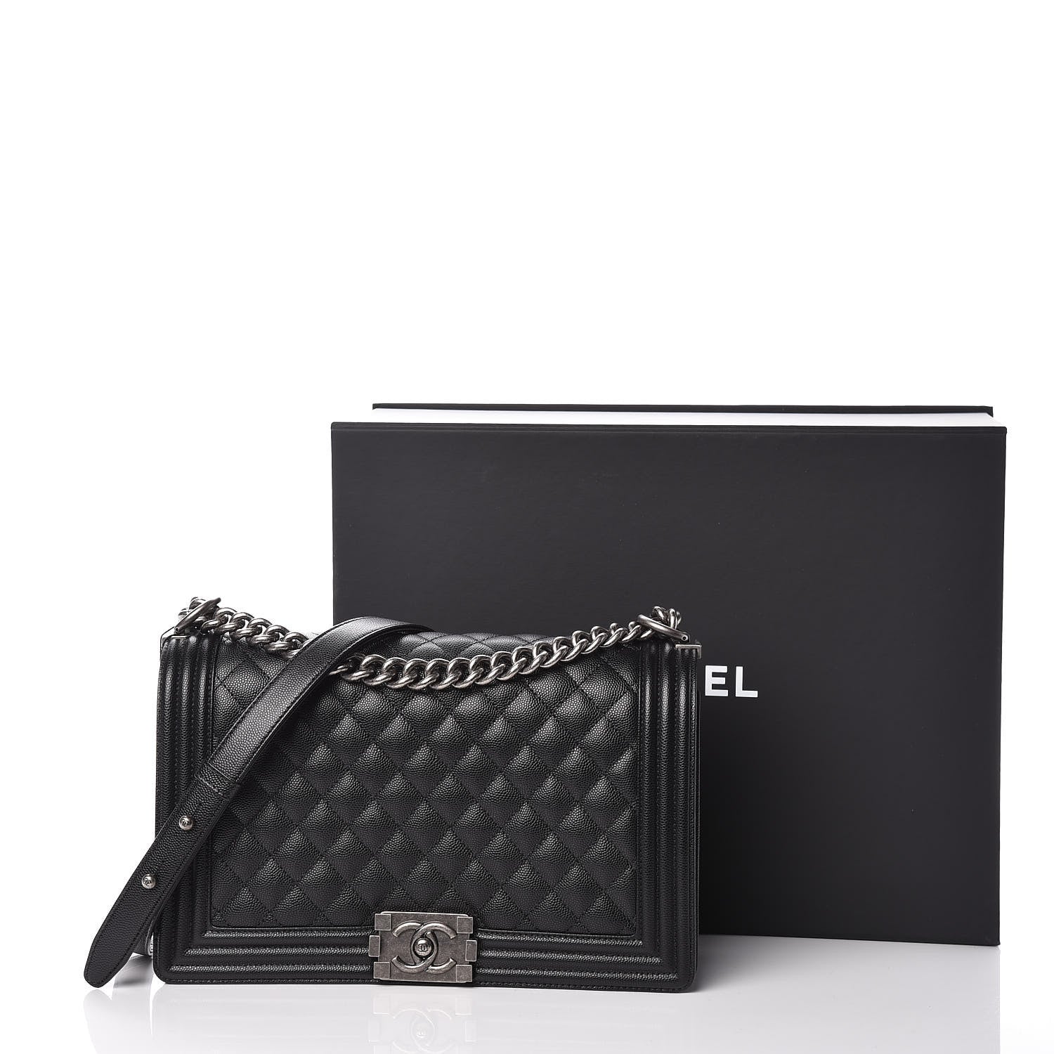 Chanel Caviar Quilted New Medium Boy Flap Black 10 of 10