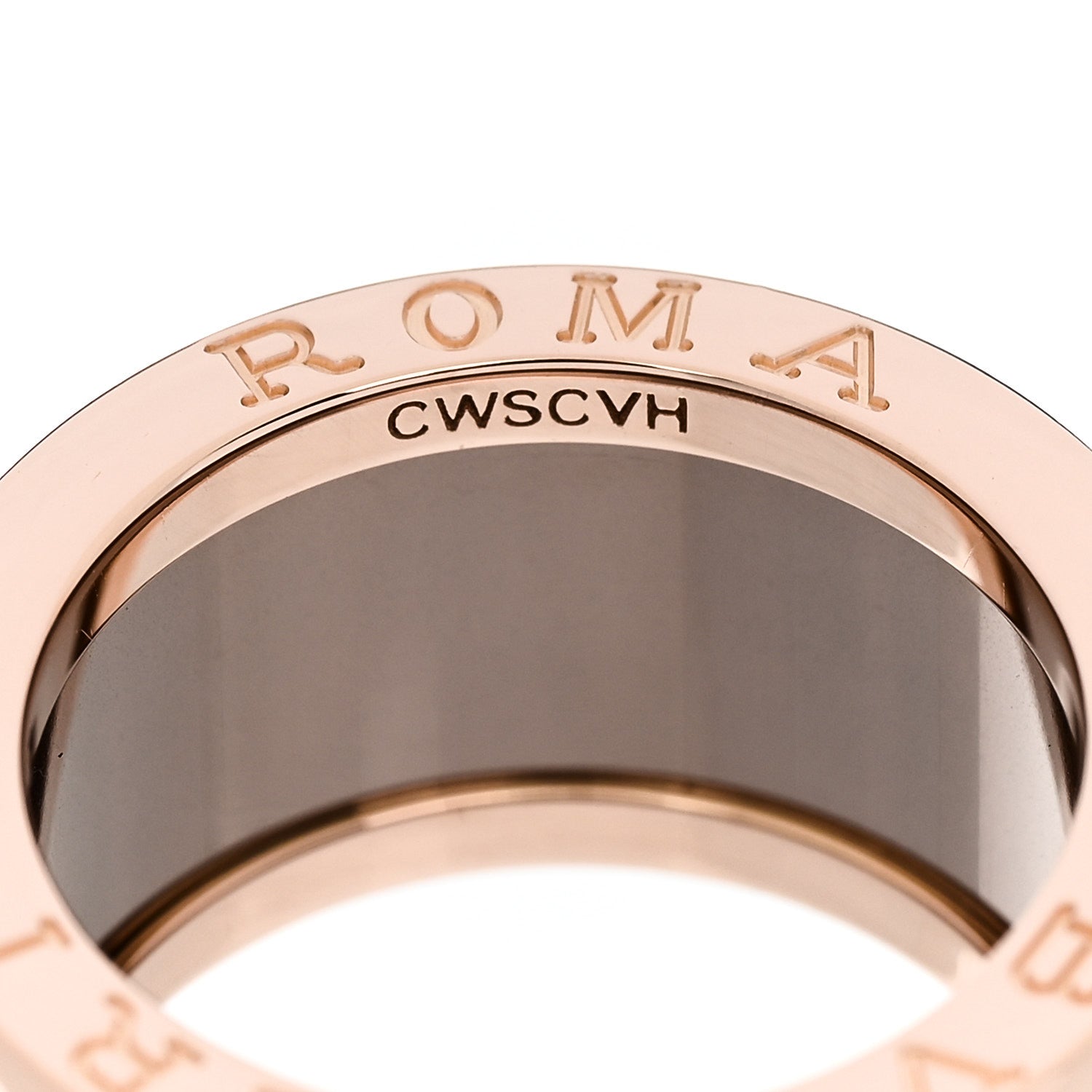 Bulgari 18K Rose Gold Bronze Cermet B.Zero1 Roma Four-Band Ring 52 6 5 of 6