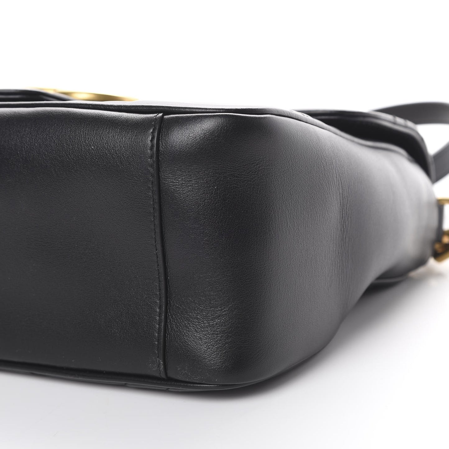 Calfskin Matelasse Small GG Marmont Top Handle Shoulder Bag Black