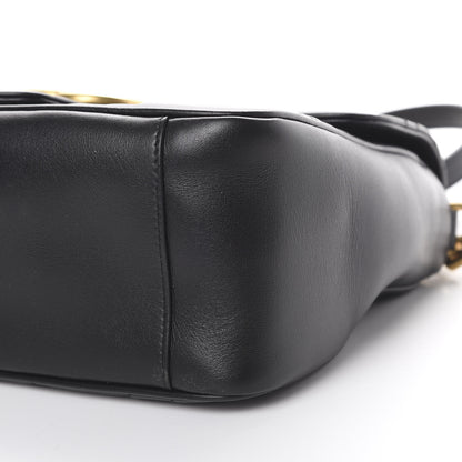 Gucci Calfskin Matelasse Small GG Marmont Top Handle Shoulder Bag Black 9 of 10