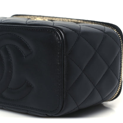 Chanel Lambskin Quilted Pearl Crush Small Vanity Case With Chain Black 10 of 12