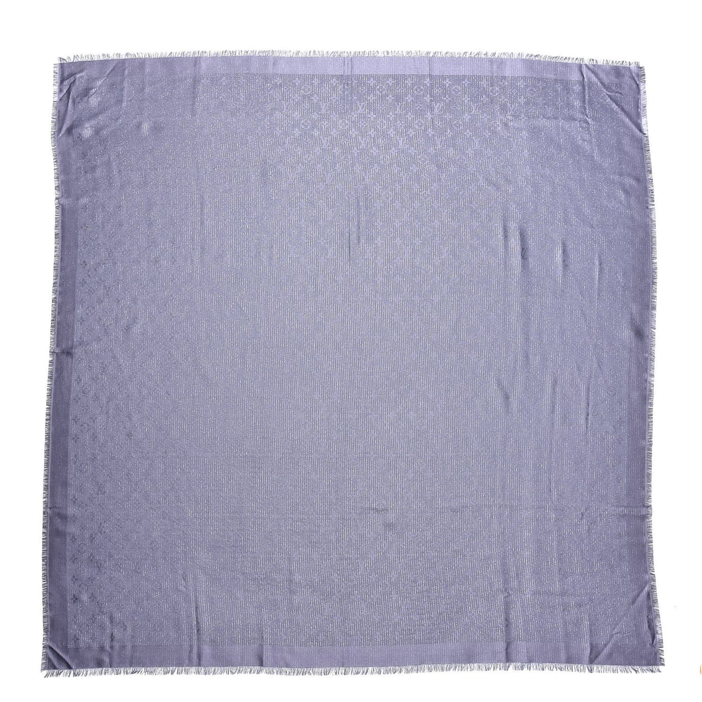 Wool Silk Monogram Glimmer Shawl Gris Blue