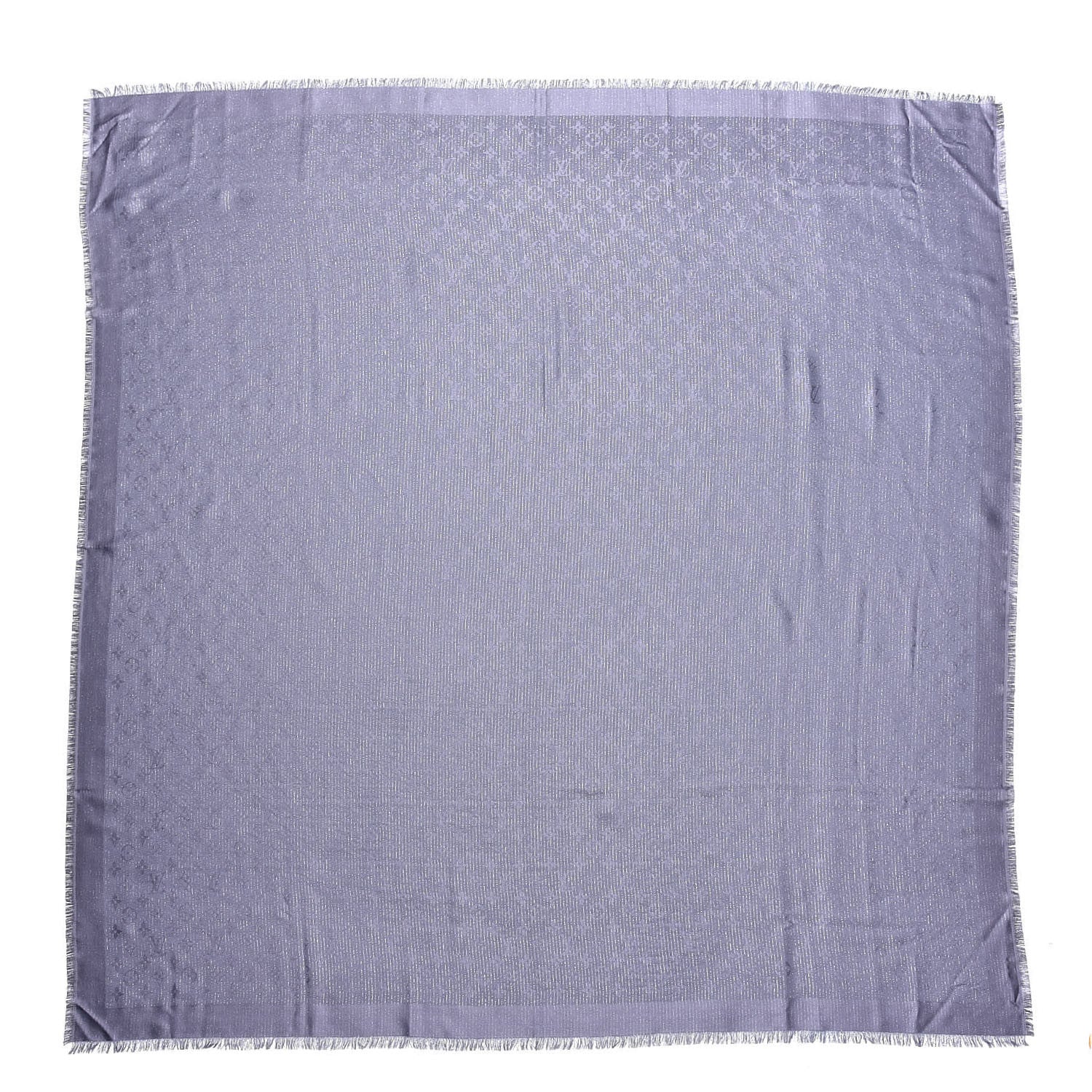 Louis Vuitton Wool Silk Monogram Glimmer Shawl Gris Blue 1 of 4