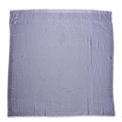 Louis Vuitton Wool Silk Monogram Glimmer Shawl Gris Blue 1 of 4