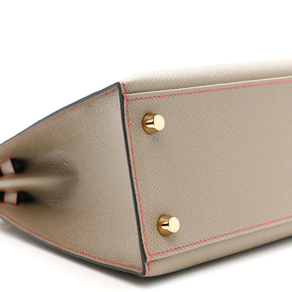 Hermes Epsom Horseshoe Kelly Sellier 25 Gris Asphalte Lime 9 of 11
