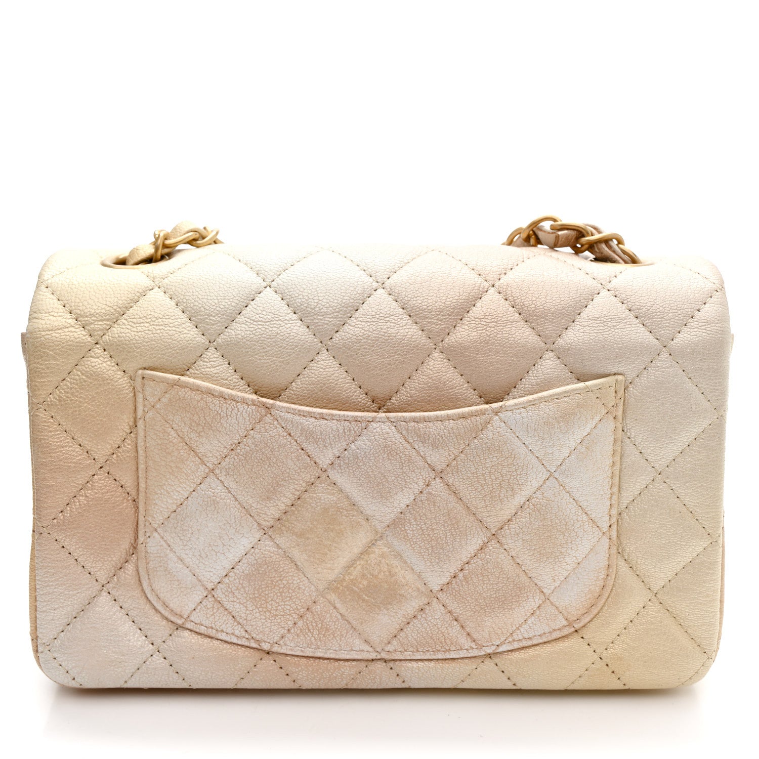 Chanel Metallic Goatskin Quilted Mini Rectangular Flap Gold 11 of 12