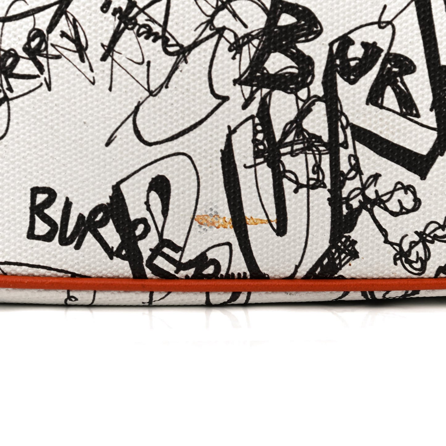 Canvas Small Doodle Print Frame Bag White
