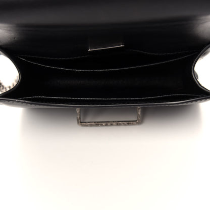 Prada Crystal City Calf Saffiano Cahier Shoulder Bag Black 5 of 9