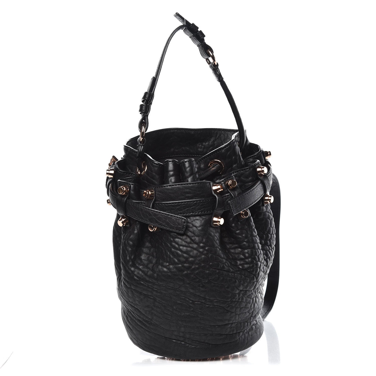 Alexander Wang Pebbled Lambskin Diego Bucket Black Rose Gold Hardware 1 of 6
