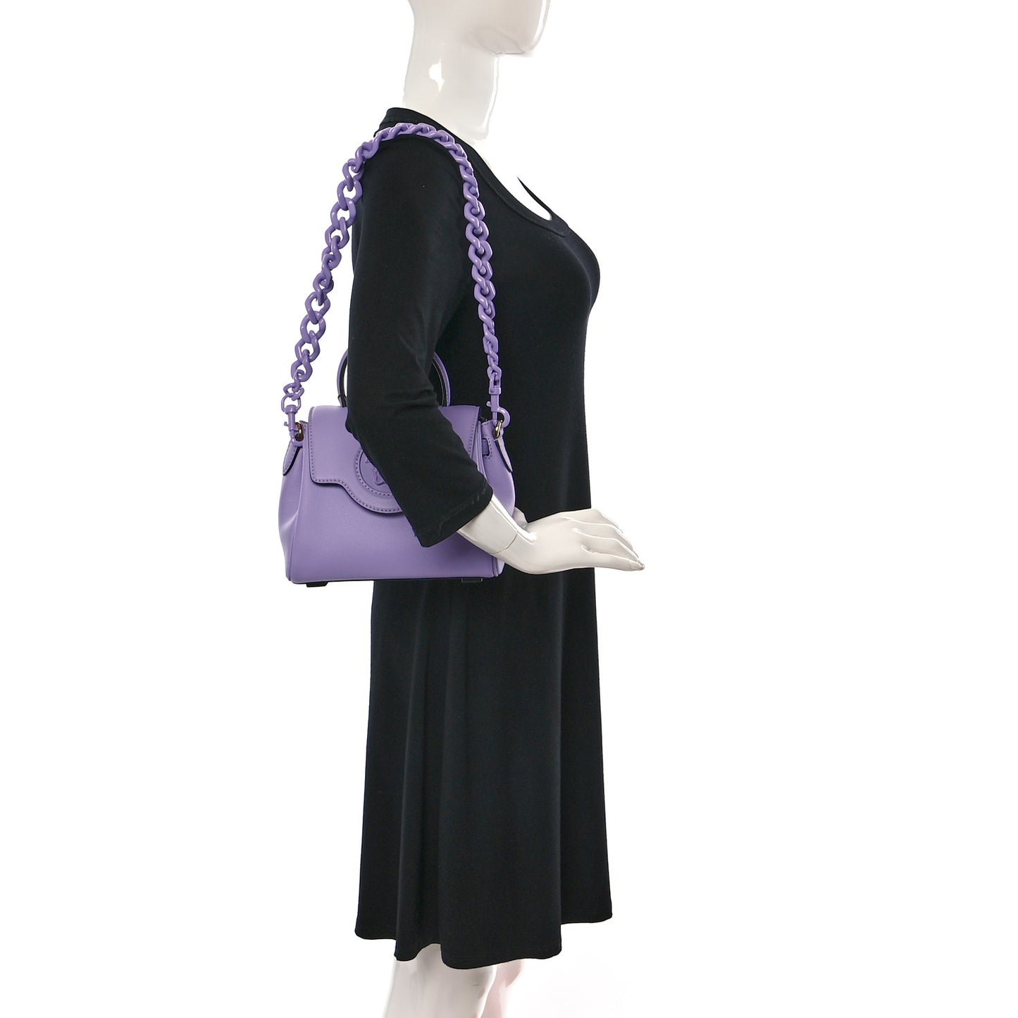 Calfskin Medusa Small Top Handle Handbag Lilac