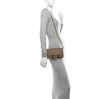 Balenciaga Coated Canvas BB Monogram Hourglass Chain Bag Beige Brown 2 of 10