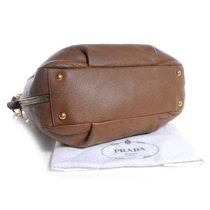 Prada Cervo Deerskin Zipper Hobo Cammello 4 of 8
