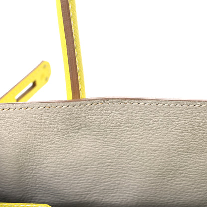 Hermes Epsom Candy Birkin 30 Lime Gris Perle 13 of 15