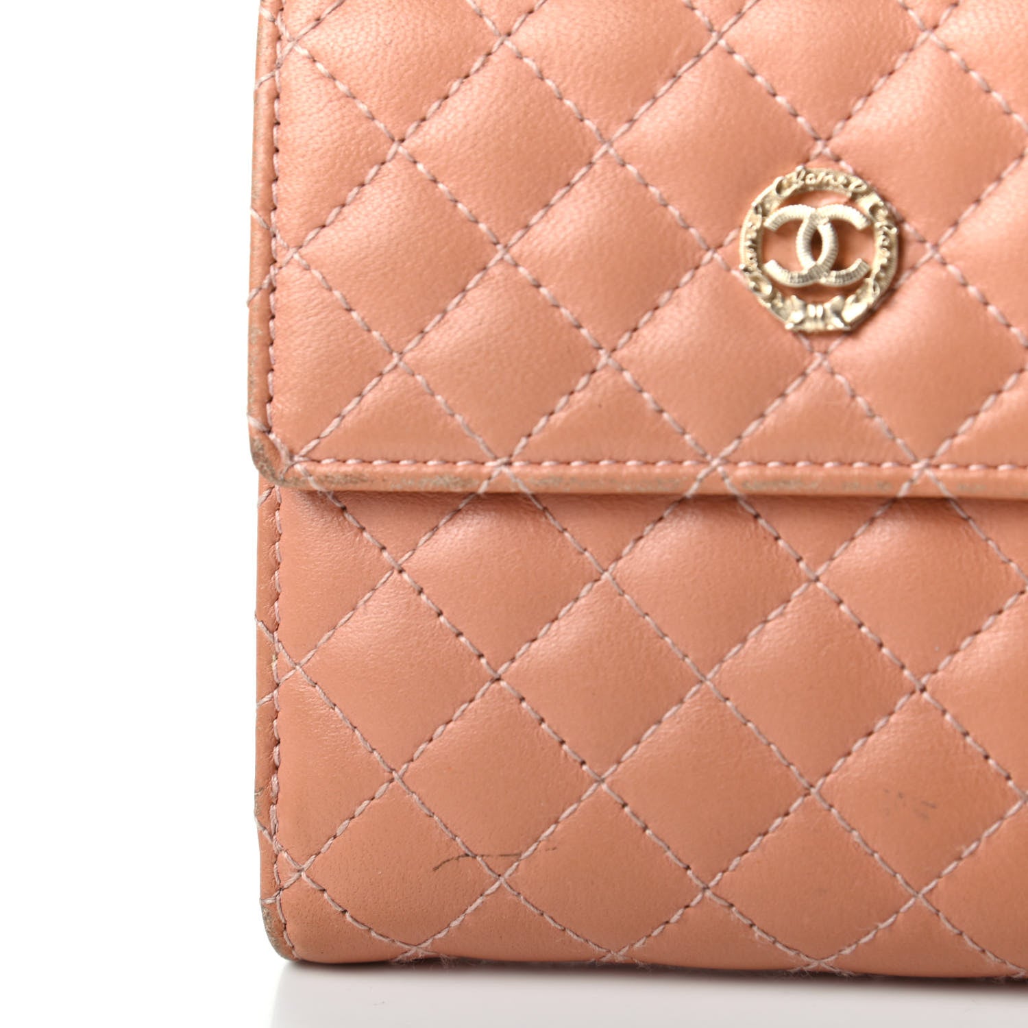 Chanel Lambskin Micro Quilted Compact French Wallet Dark Beige 9 of 11
