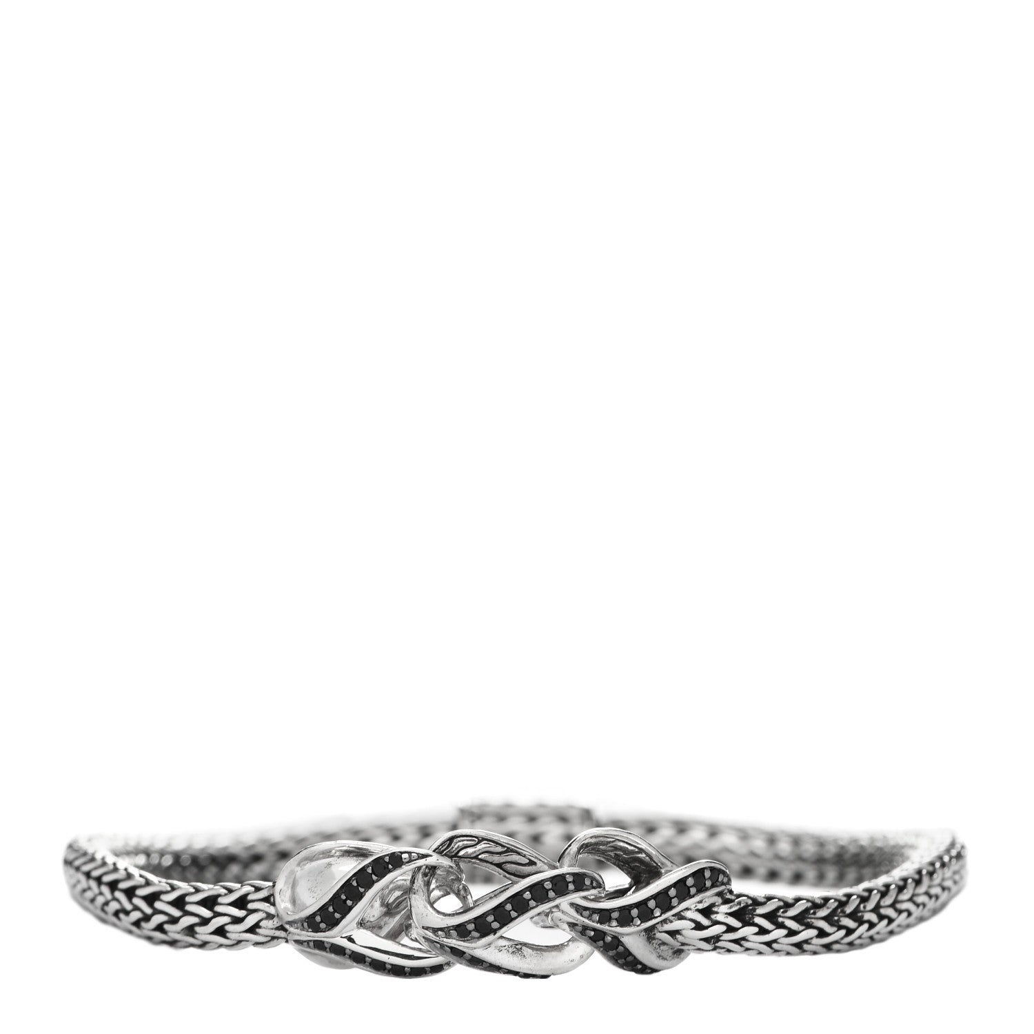 John Hardy Sterling Silver Black Sapphire Legends Naga Chain Bracelet 1 of 4