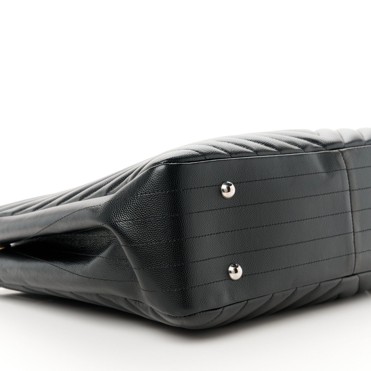 Chanel Caviar Chevron Quilted Large Shopping Tote Black 8 of 9