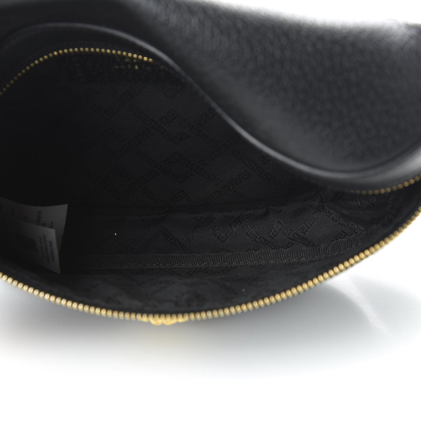 Grained Calfskin Medusa Belt Bag Black