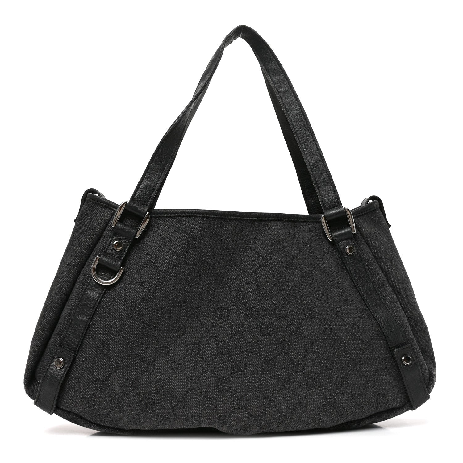 Gucci Monogram Denim Medium Abbey Shoulder Bag Black 1 of 10