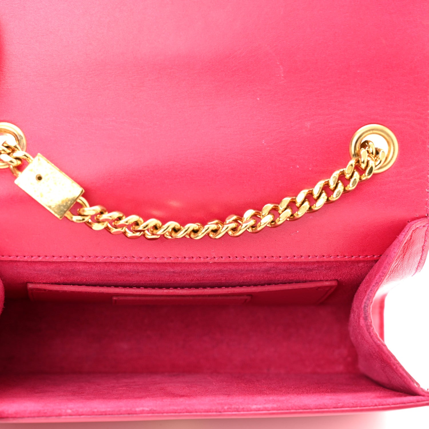 Saint Laurent Calfskin Small Classic Monogram Kate Tassel Satchel Lipstick Fuchsia 7 of 12