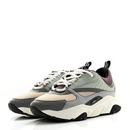 Christian Dior Technical Mesh Calfskin Mens B22 Sneakers 45 Cream Lavender 3 of 13