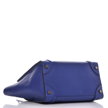 Celine Drummed Calfskin Mini Luggage Indigo 4 of 11