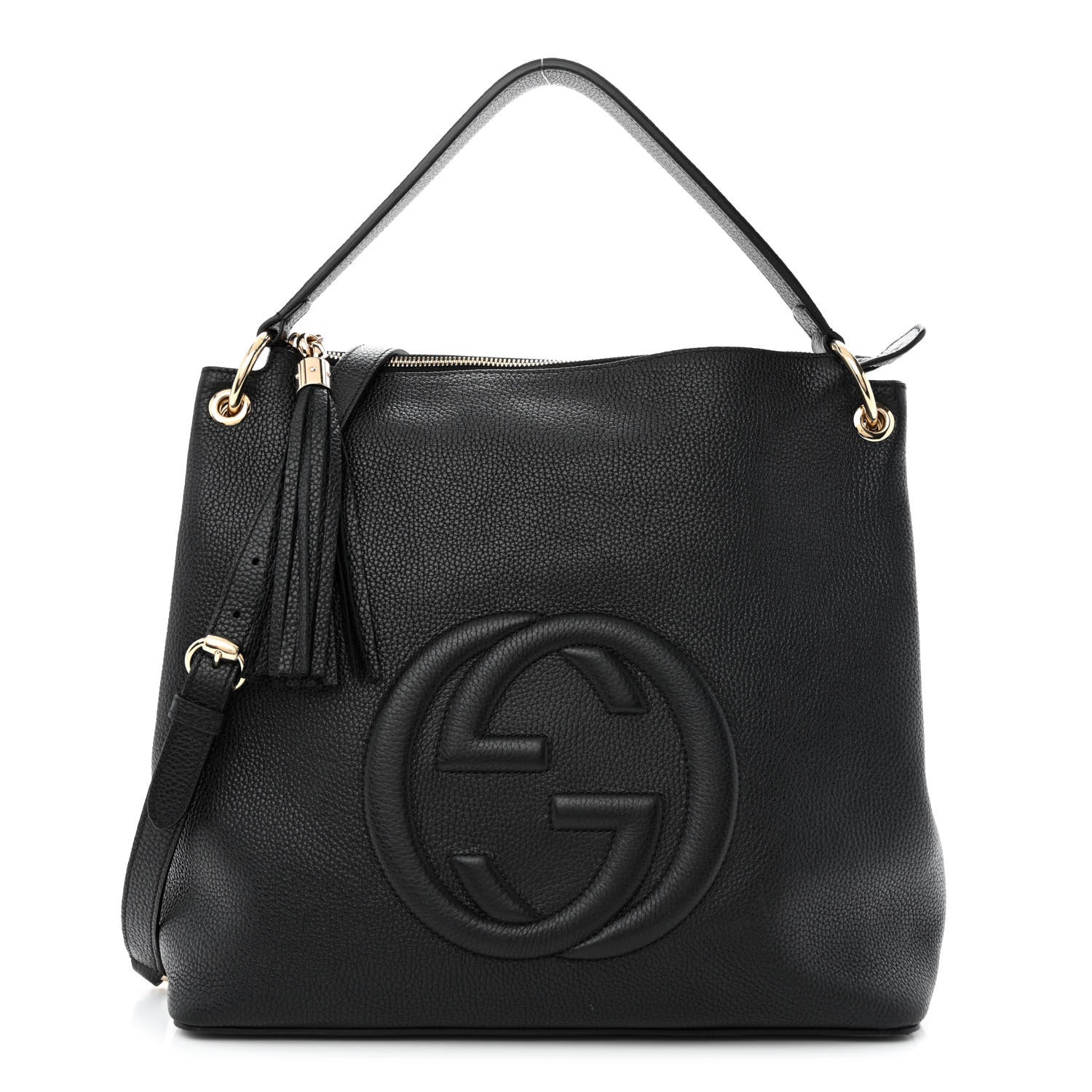 Gucci Pebbled Calfskin Large Soho Hobo Black 1 of 11