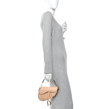 Christian Dior Grained Calfskin Mini Saddle Bag Beige 2 of 10