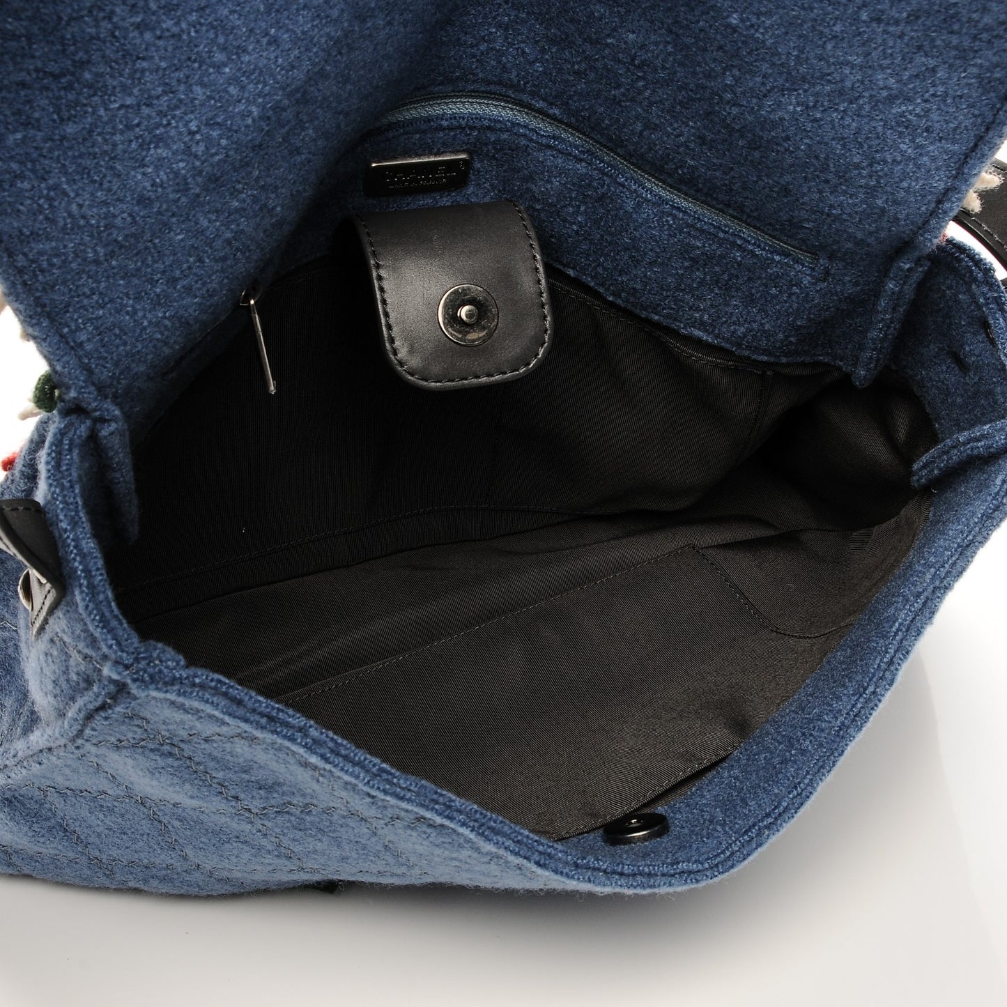 Felt Embroidered Large Crest Austrian Satchel Blue