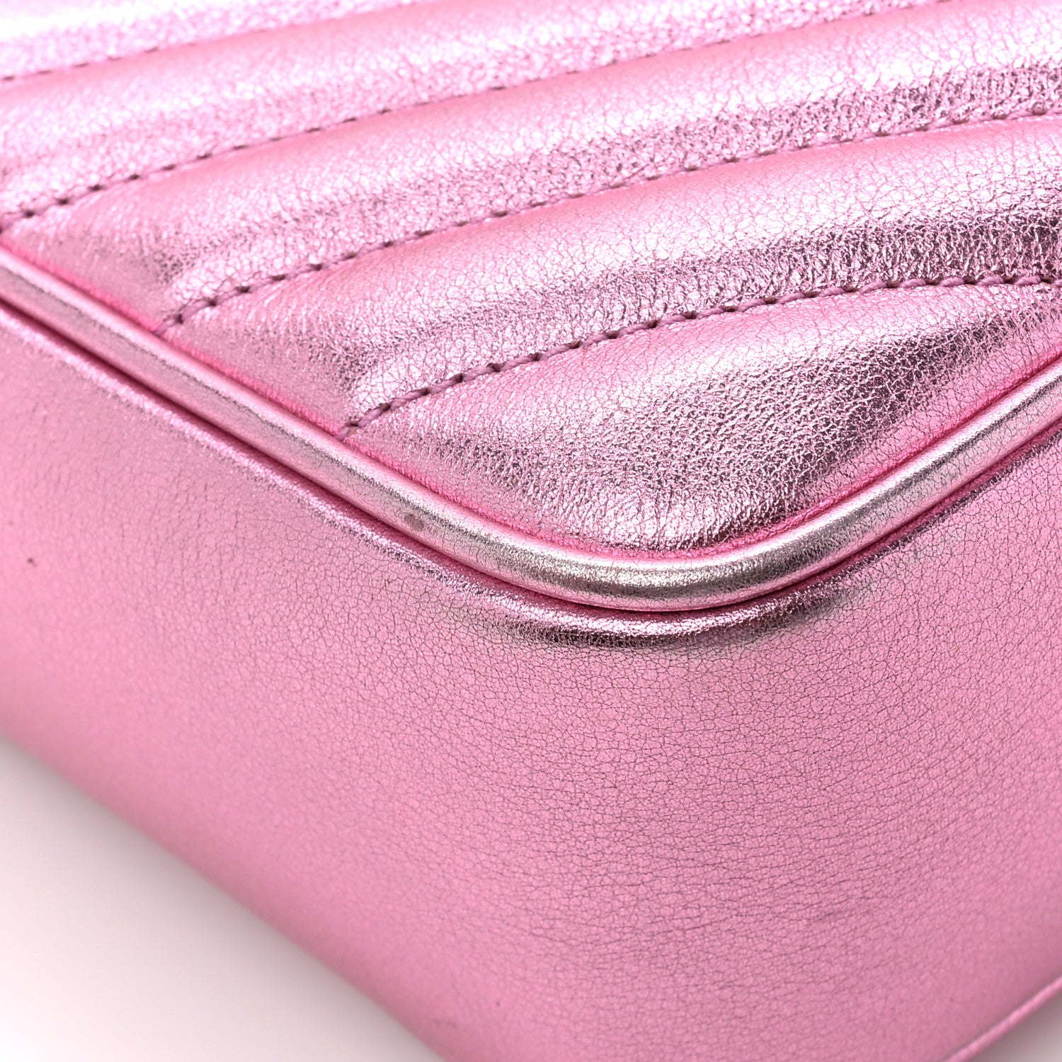 Saint Laurent SAINT LAURENT Metallic Calfskin Matelasse Monogram Lou Camera Bag Vegas Pink 10 of 12