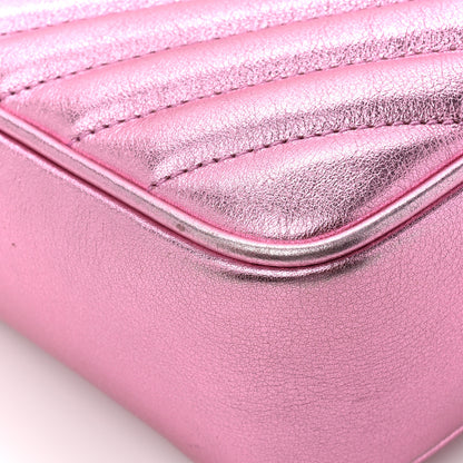 Saint Laurent SAINT LAURENT Metallic Calfskin Matelasse Monogram Lou Camera Bag Vegas Pink 10 of 12
