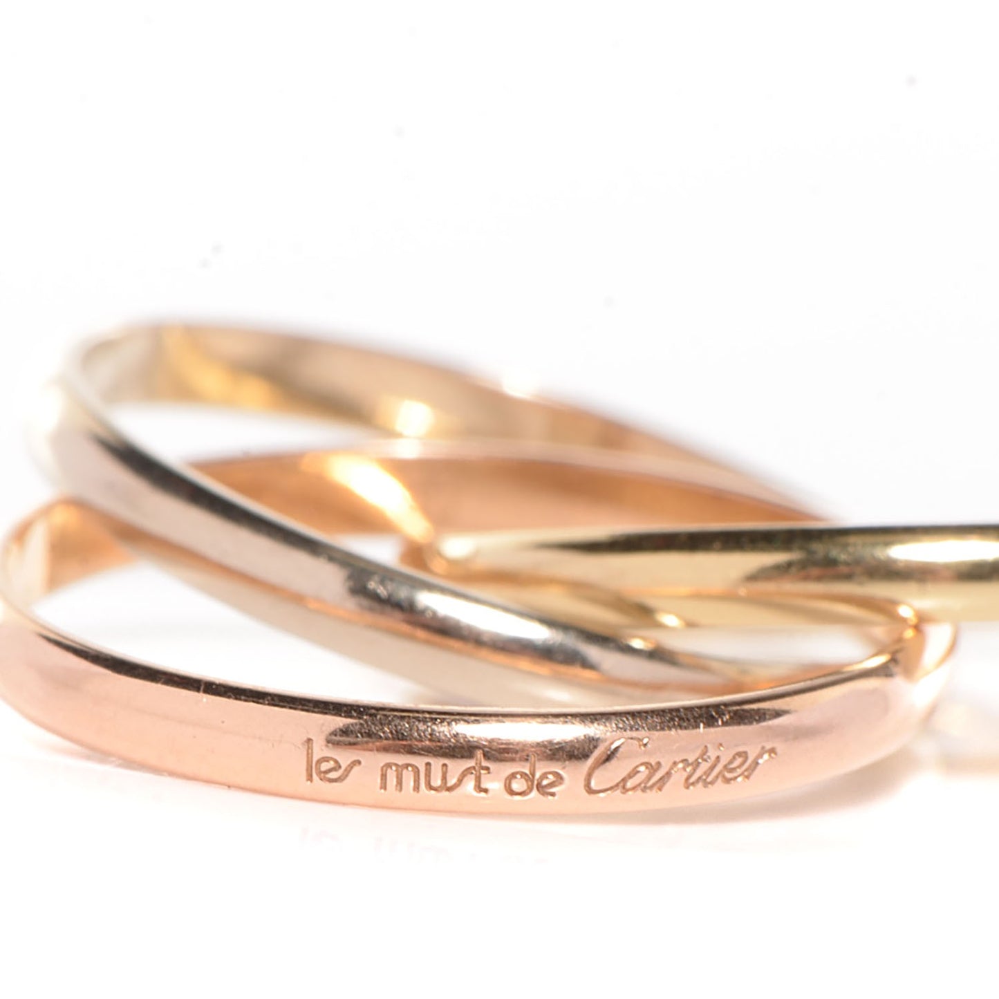 18K Pink Yellow White Gold Les Must De Trinity Ring 50 5.25