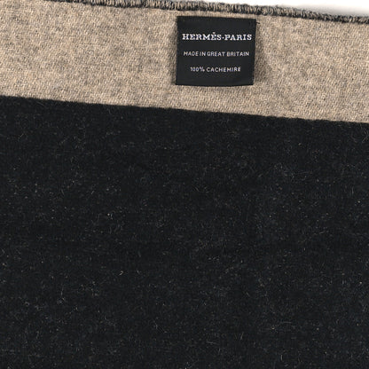 Hermes Cashmere Casaque Love Story Muffler Black Beige Chine 3 of 3