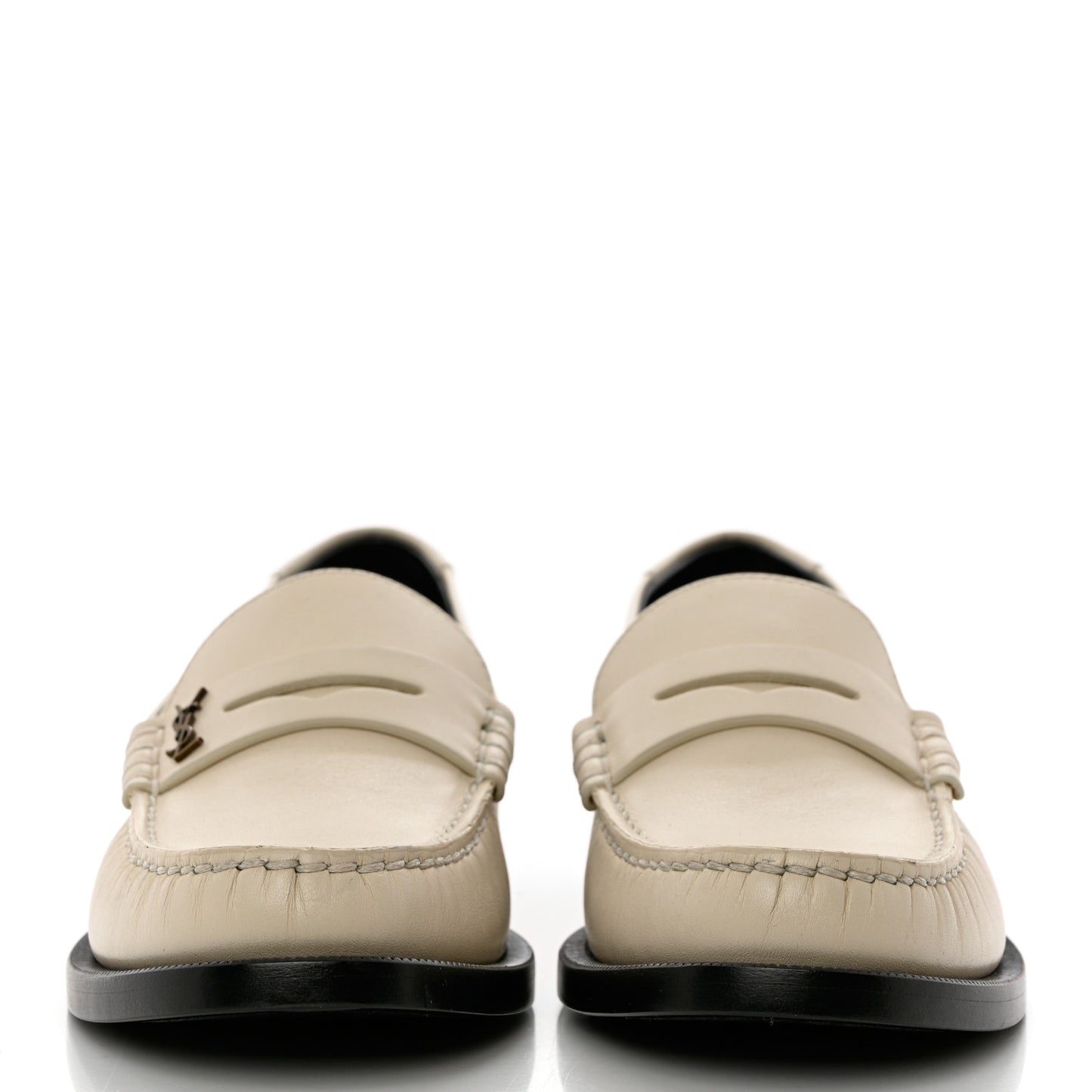 Calfskin Penny Loafers 36.5 Pearl