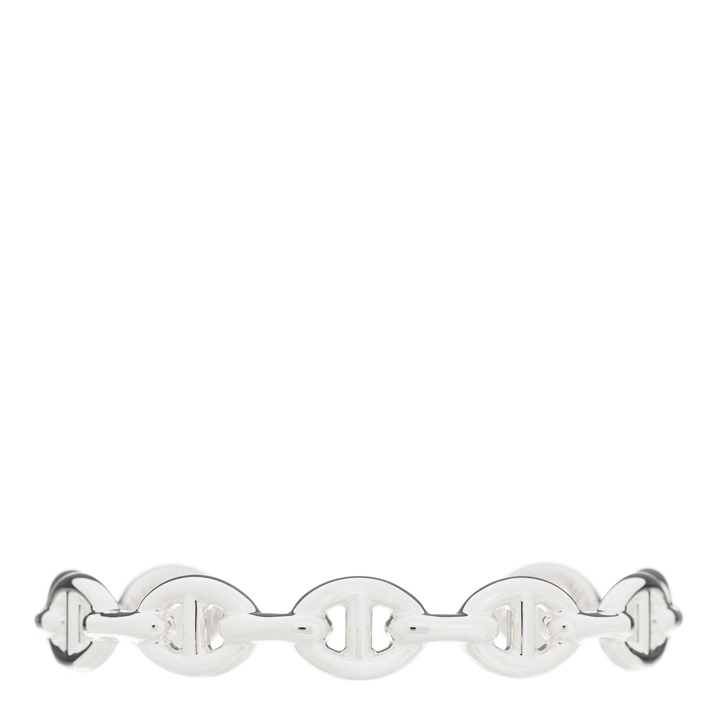 Sterling Silver MM Chaine d'Ancre Enchainee Cuff Bracelet ST